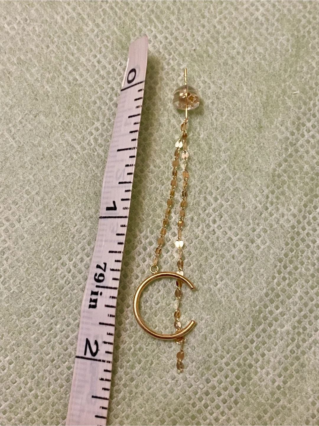 18K Gold Drop Earrings with Crescent Moon Design - photo 5