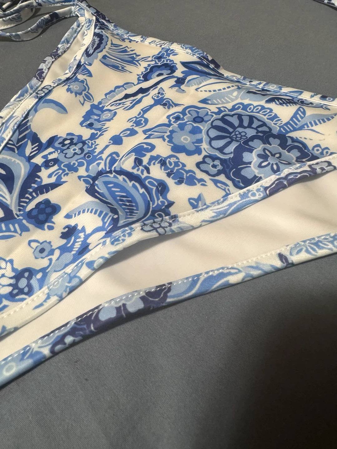 Blue and White Floral Bikini Set - Small Size - photo 2
