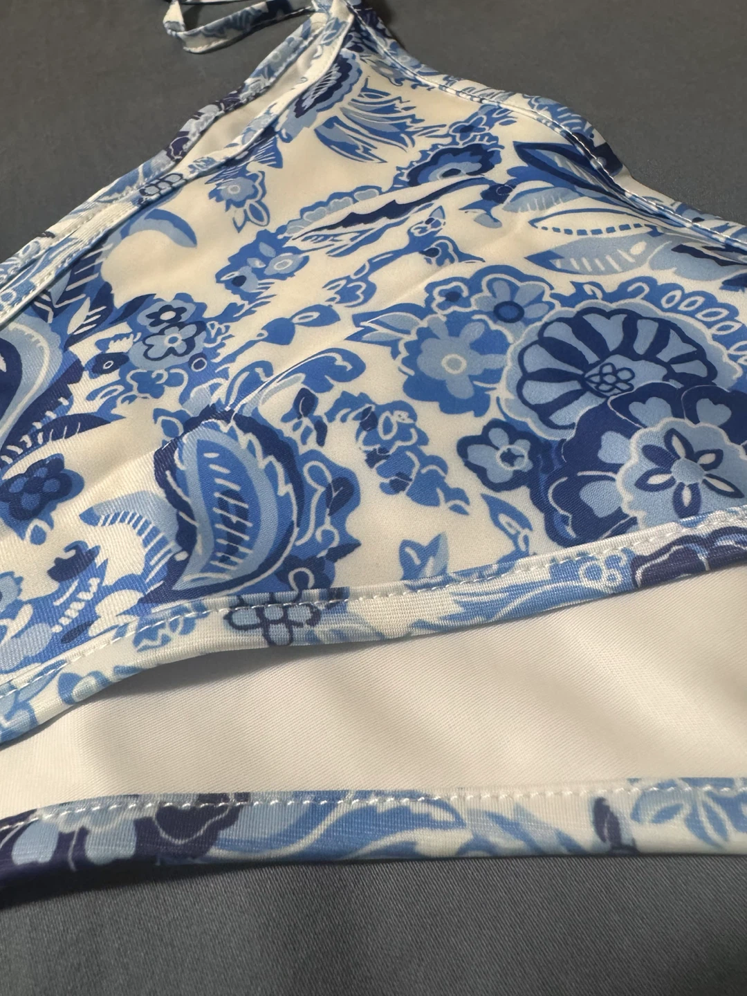 Blue and White Floral Bikini Set - Small Size - photo 3