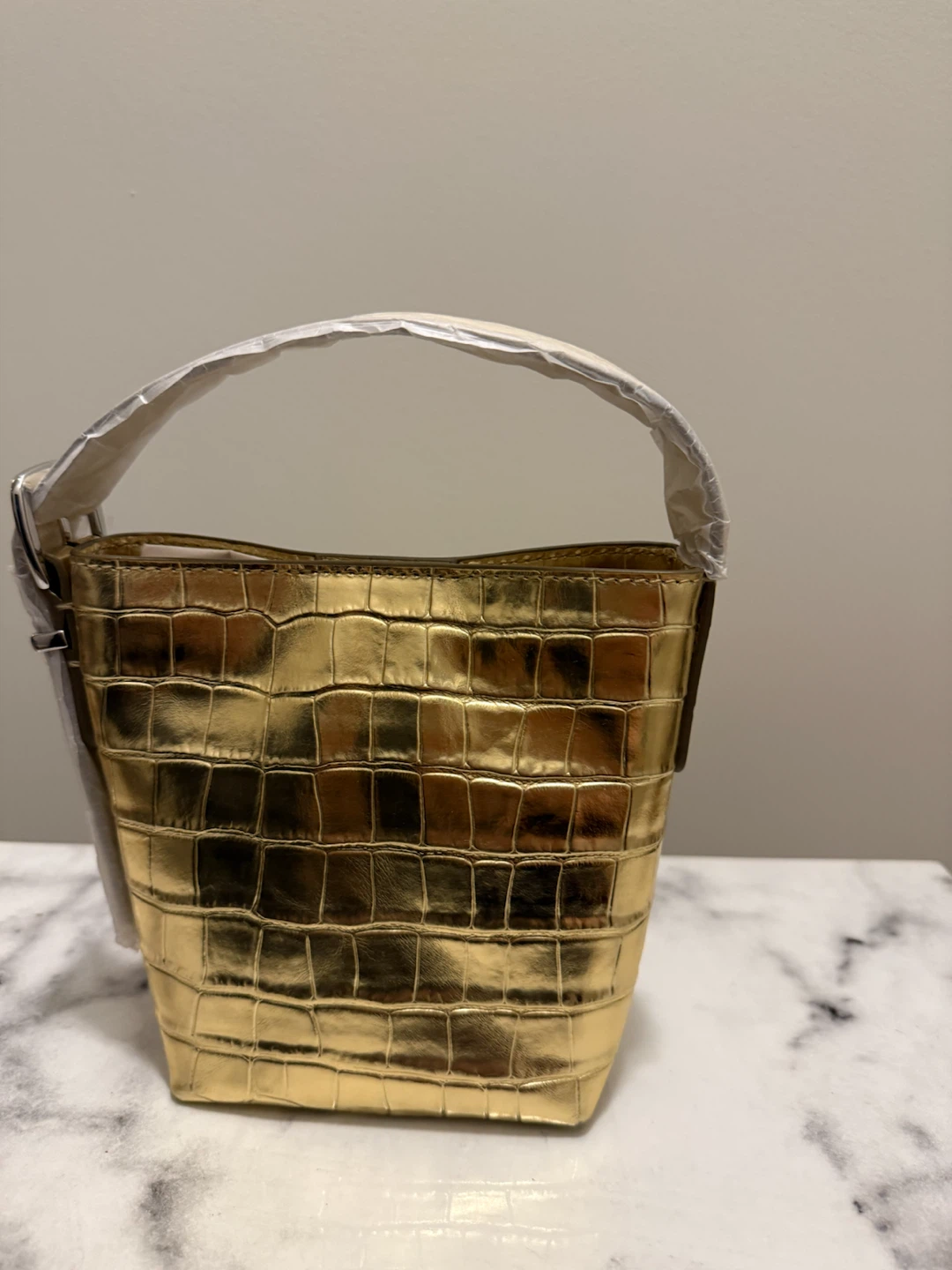 Madewell essential micro tote in metallic