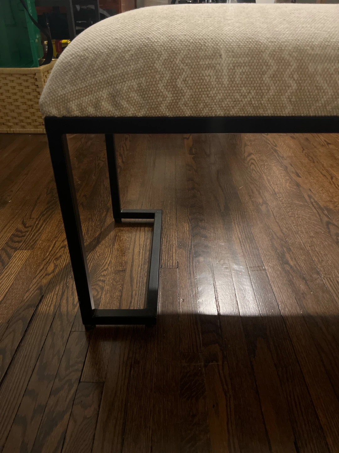 Upholstered Bench with Black Metal Frame - photo 3