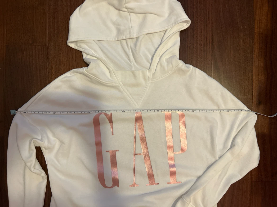 White Gap Hoodie with Rose Gold Logo XS - photo 3