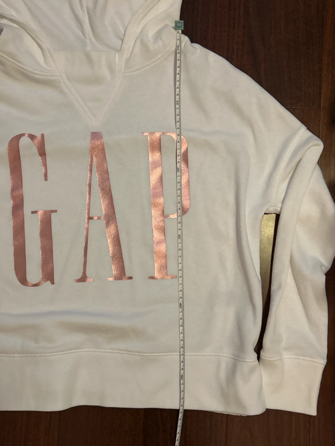 White Gap Hoodie with Rose Gold Logo XS - photo 4
