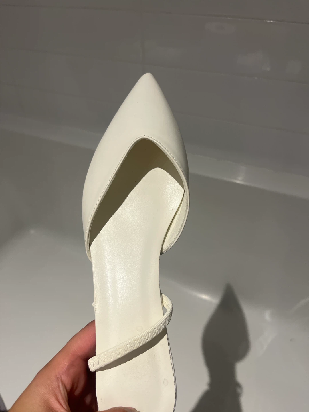White Pointed Toe Slingback Flats - photo 2