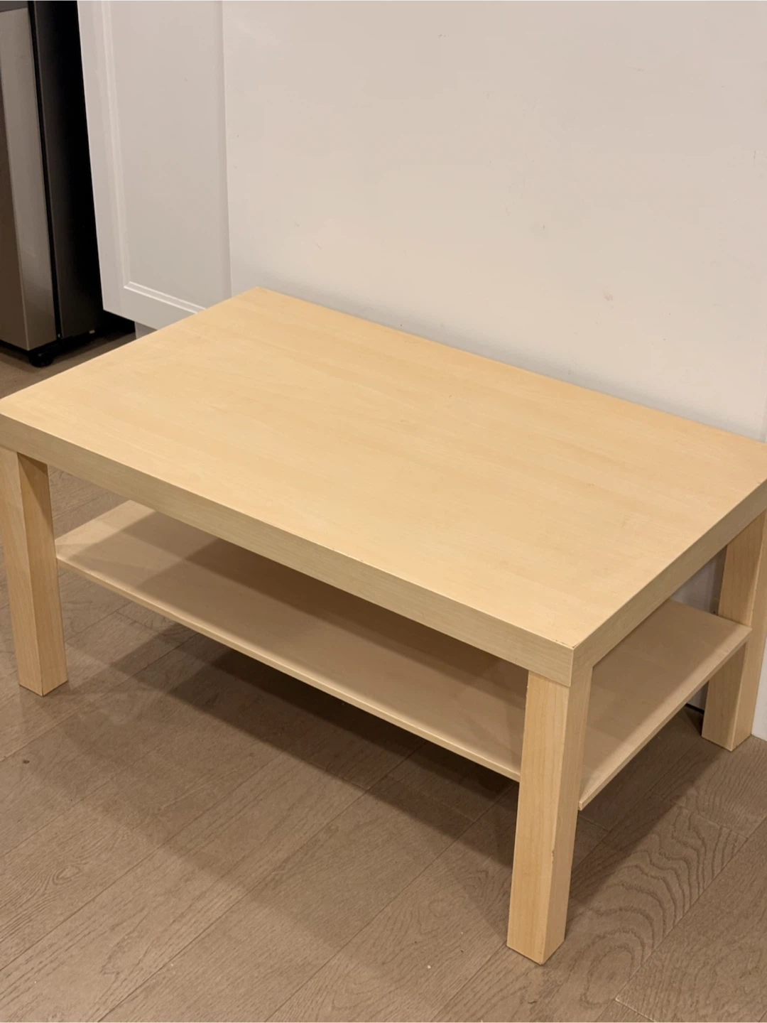 Light Wood Coffee Table with Shelf