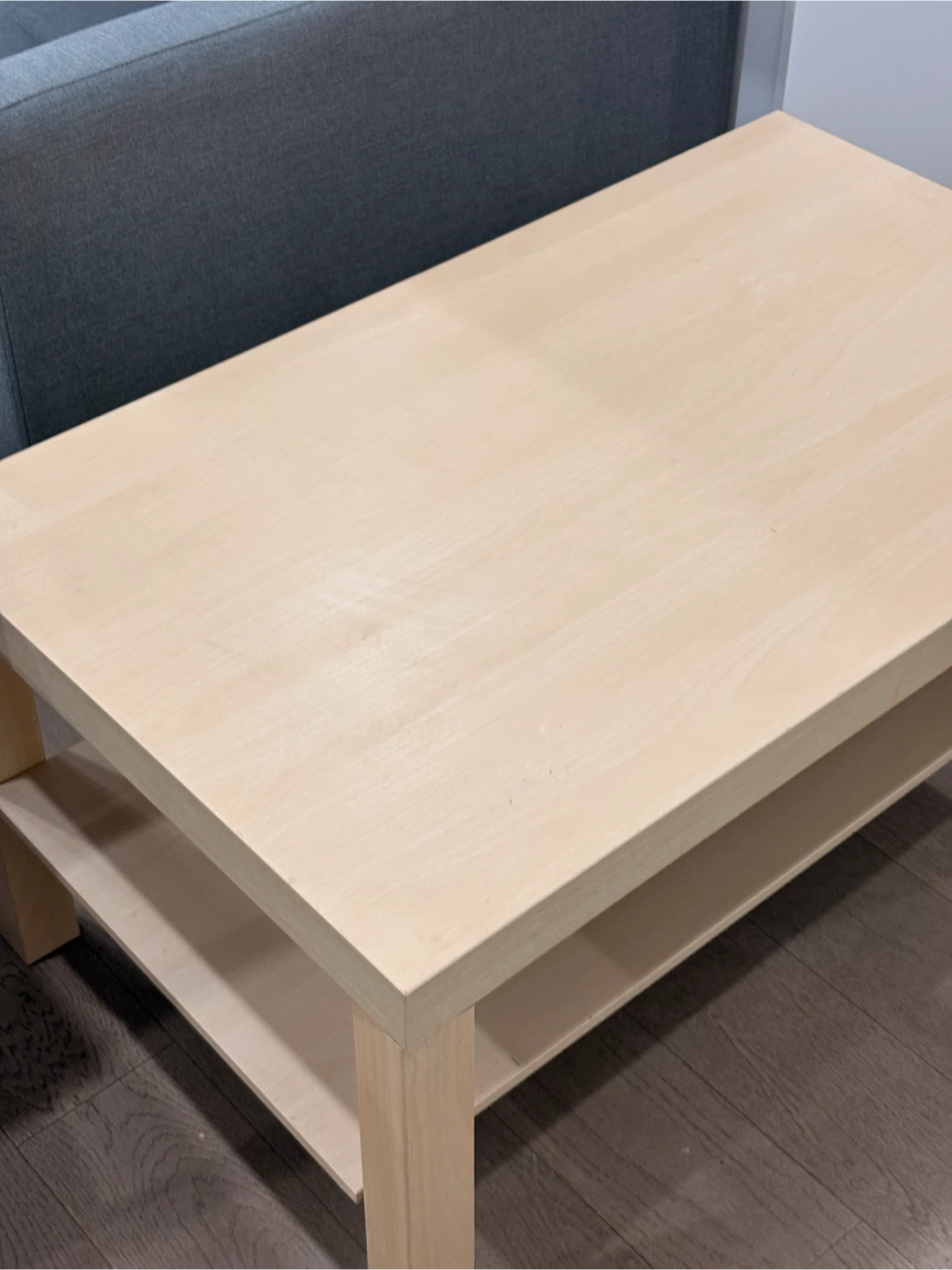 Light Wood Coffee Table with Shelf - photo 2