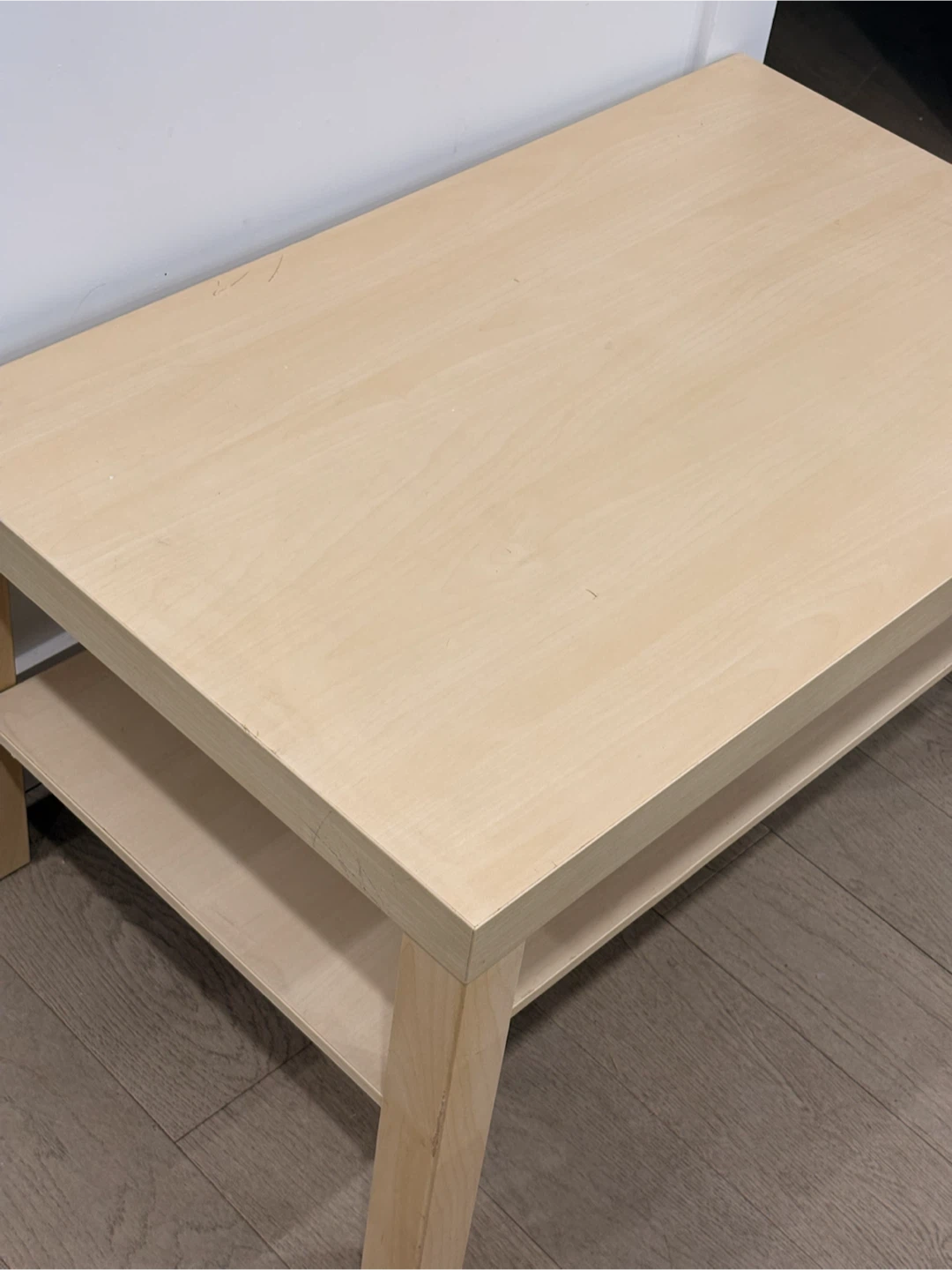 Light Wood Coffee Table with Shelf - photo 3