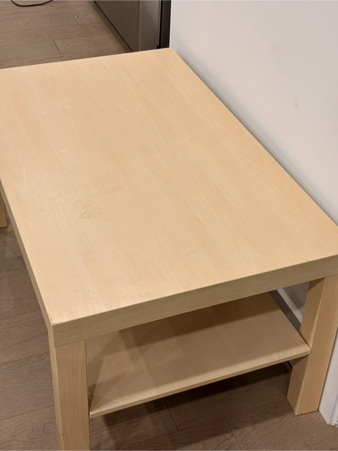 Light Wood Coffee Table with Shelf - photo 5