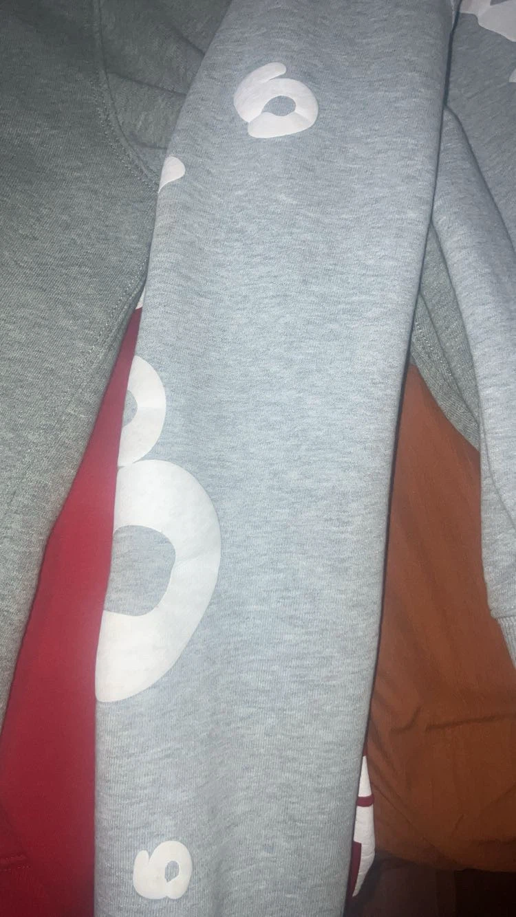 Grey Hoodie with White Stars and Numbers - photo 3