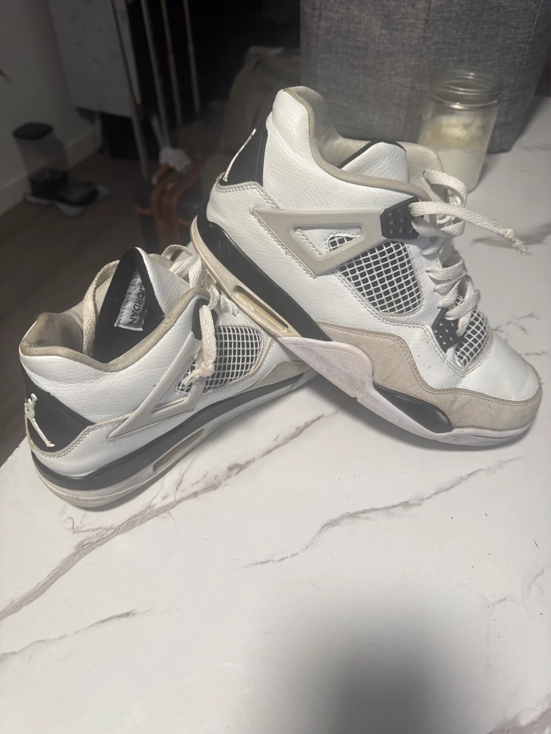 Air Jordan 4 Retro White Black Sneakers
