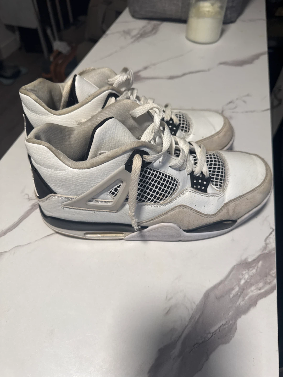 Air Jordan 4 Retro White Black Sneakers - photo 3