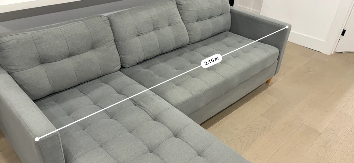 Grey Sectional Sofa with Tufted Cushions - photo 5