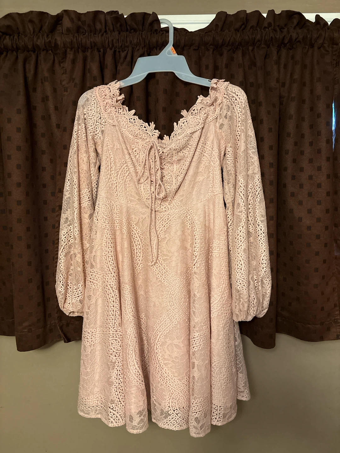Double Crazy Pink Lace Dress - Size M