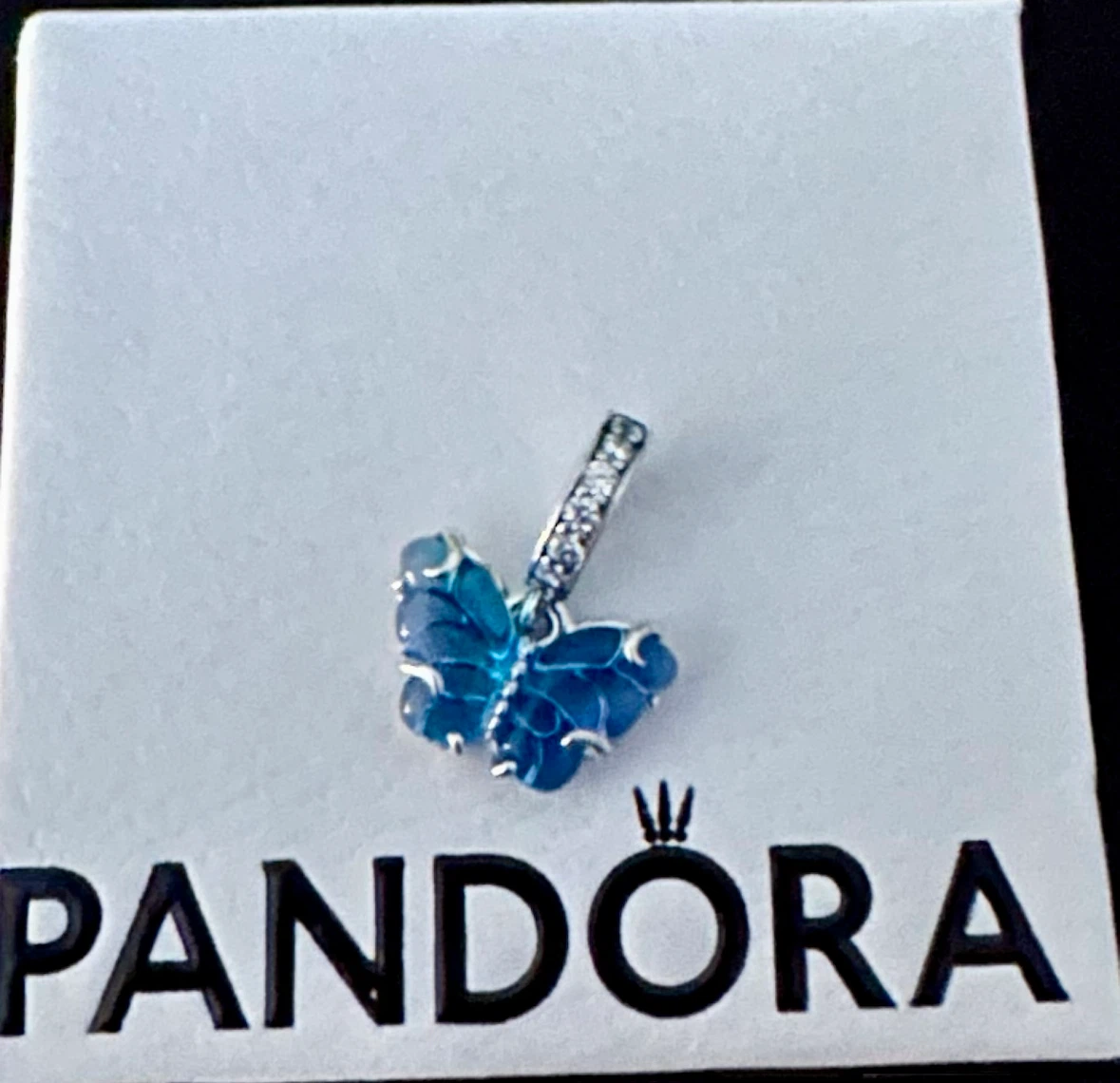 Authentic Pandora Blue Murano Glass Butterfly Dangle 🦋 - new - photo 5