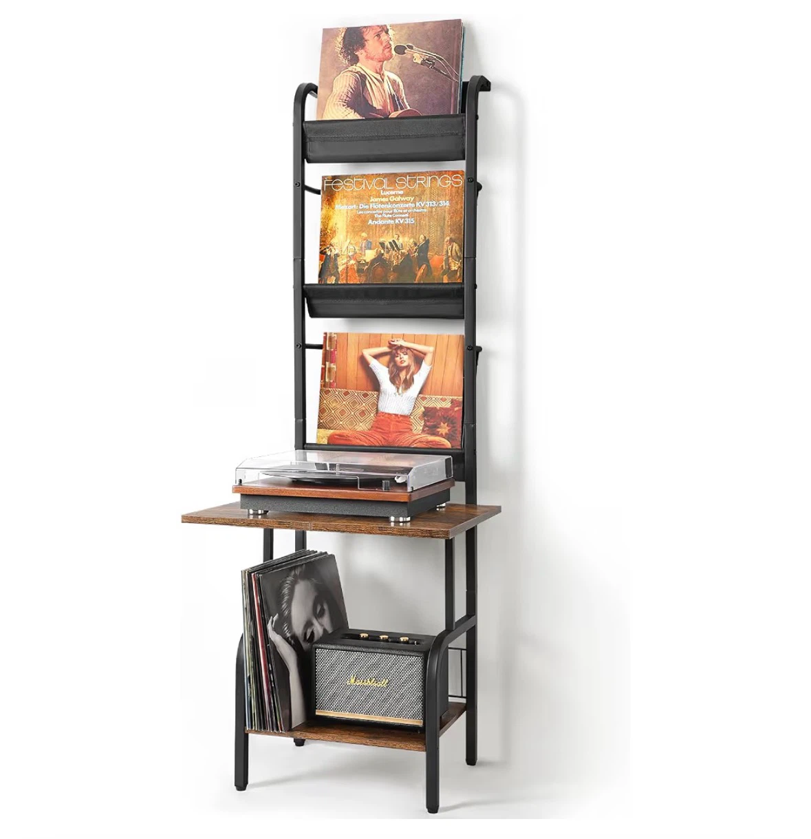 Record Player w Vinyl Storage