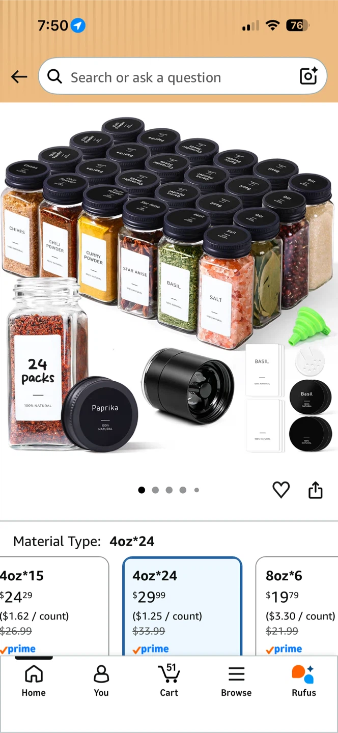 BNIB: Spice Jar Set with Labels