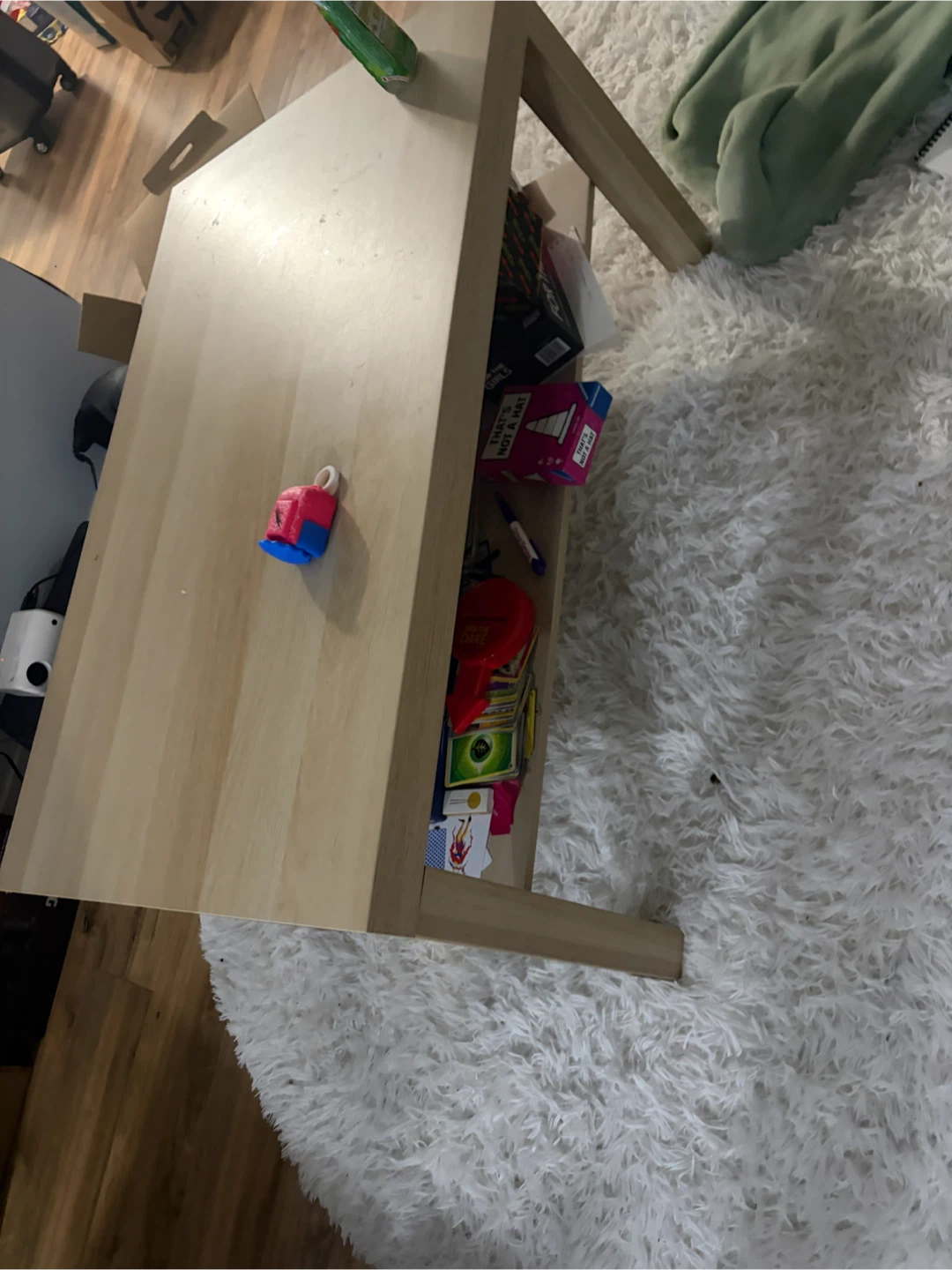 Wooden coffee table with storage