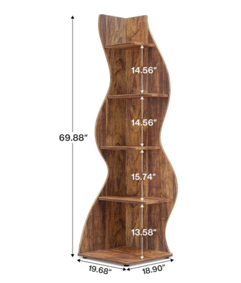 Brand new Tribesigns Wavy Corner Bookshelf - photo 2