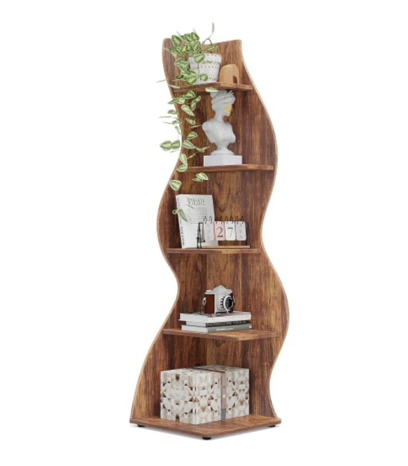 Brand new Tribesigns Wavy Corner Bookshelf - photo 3