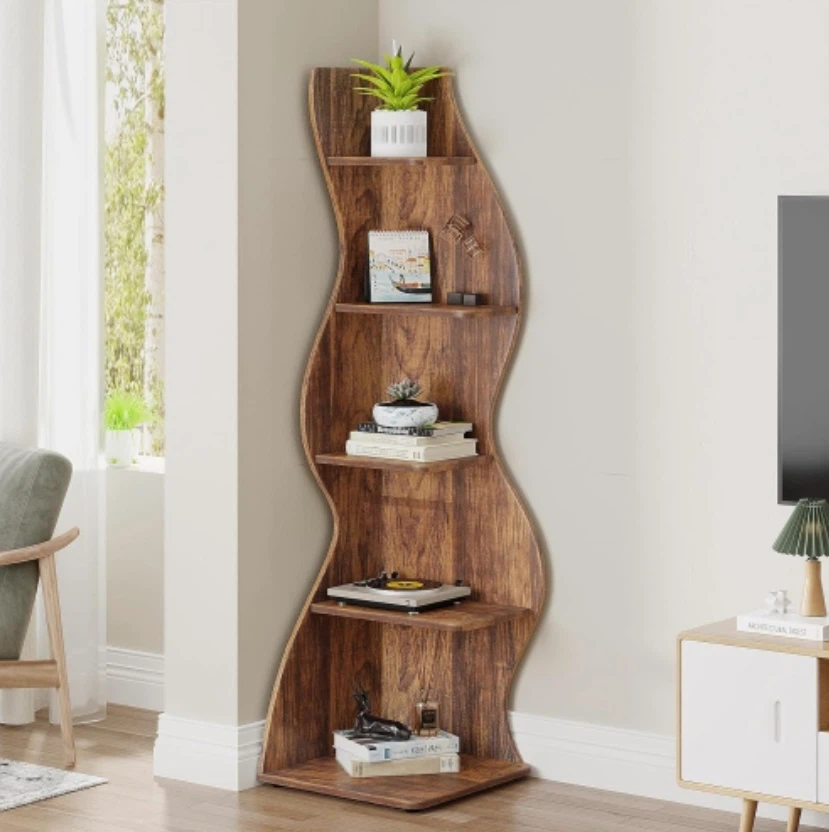 Brand new Tribesigns Wavy Corner Bookshelf - photo 4