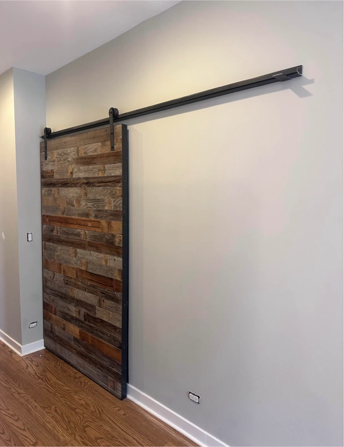 Reclaimed Wood Barn Door with Black Hardware - photo 3