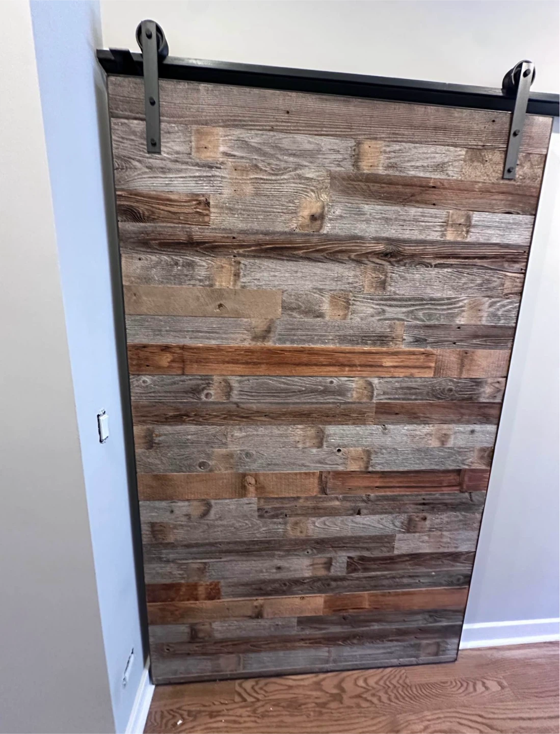 Reclaimed Wood Barn Door with Black Hardware - photo 4