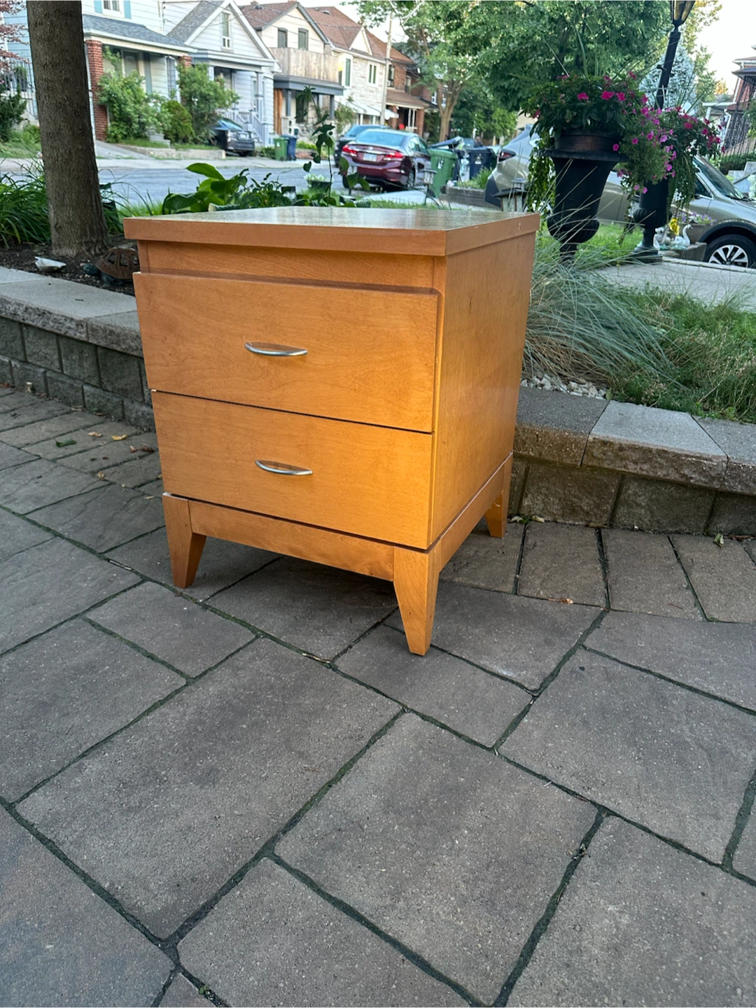 Wooden Nightstand with 2 Drawers