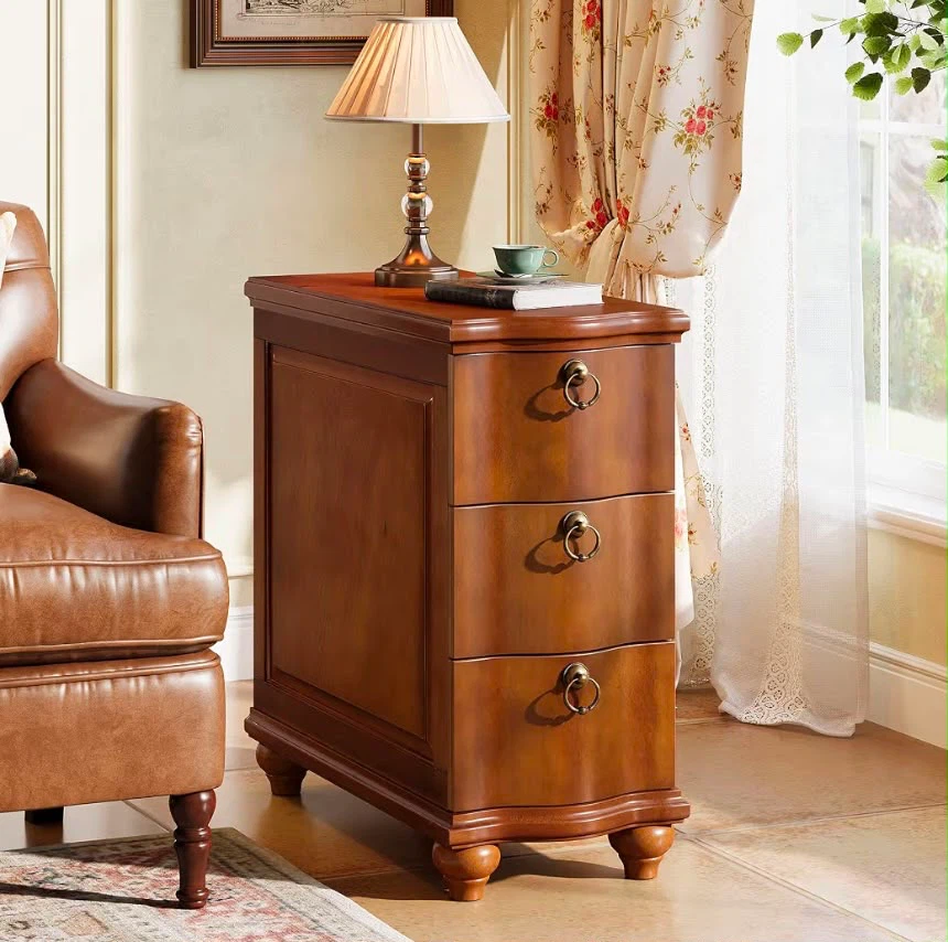 Brand new Tribesigns Vintage Style 3-Drawer End Table - Brown