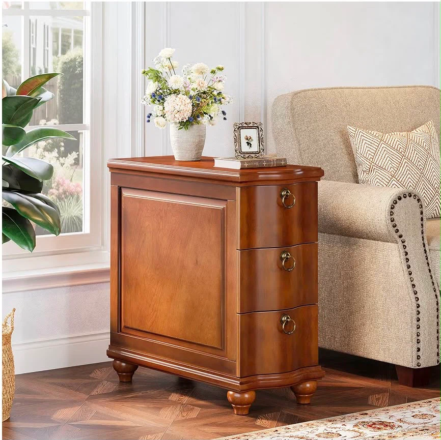 Brand new Tribesigns Vintage Style 3-Drawer End Table - Brown - photo 5