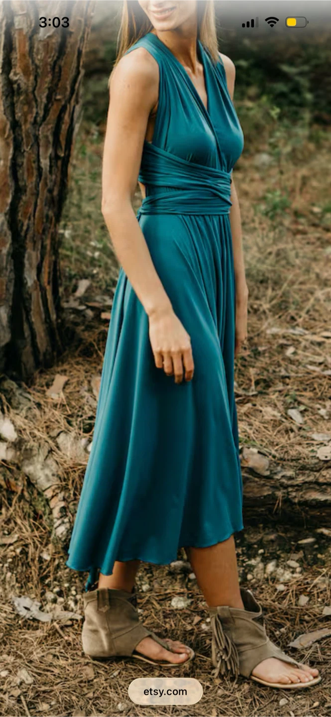 Teal Convertible Infinity Dress