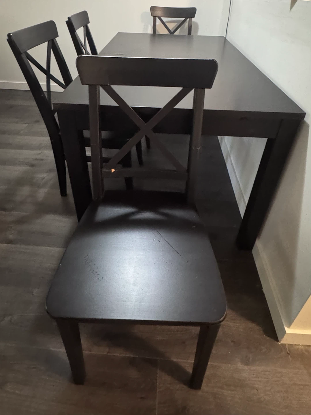 Move Out Sale - Dark Wood Dining Table with 4 Chairs - photo 3