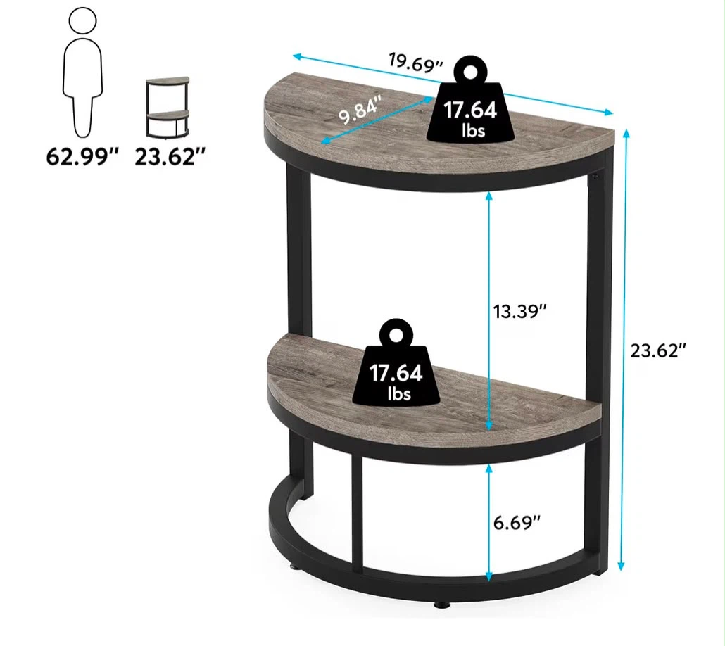Brand new tribesigns Half Round End Table with Metal Frame - photo 4