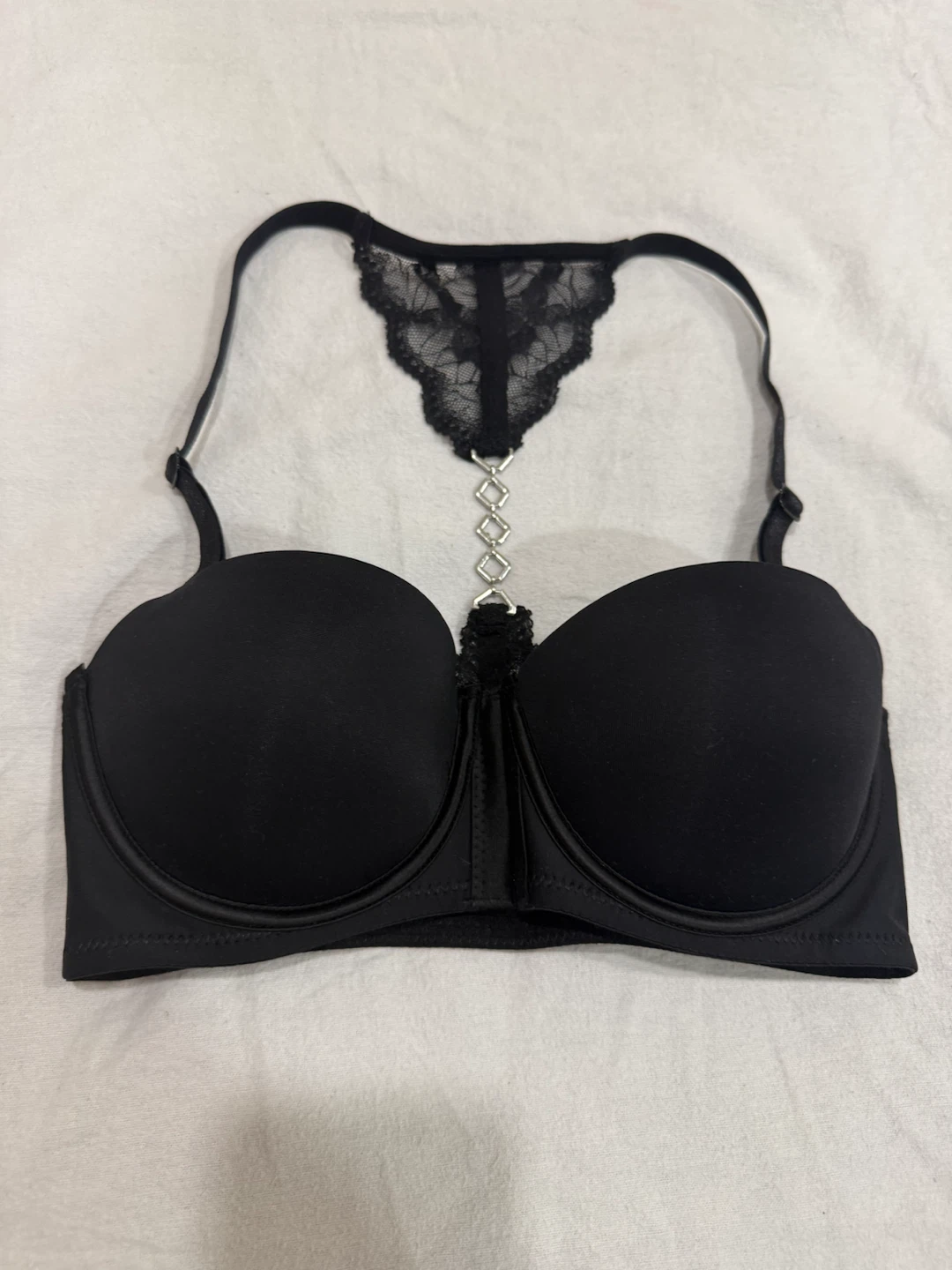 Black Strappy Lace Bra 70B