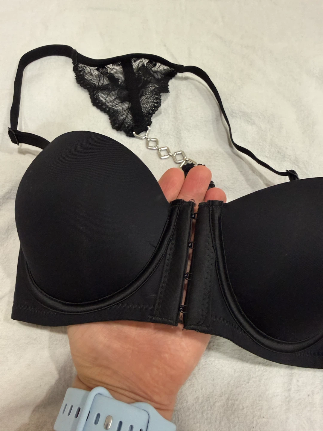 Black Strappy Lace Bra 70B - photo 3