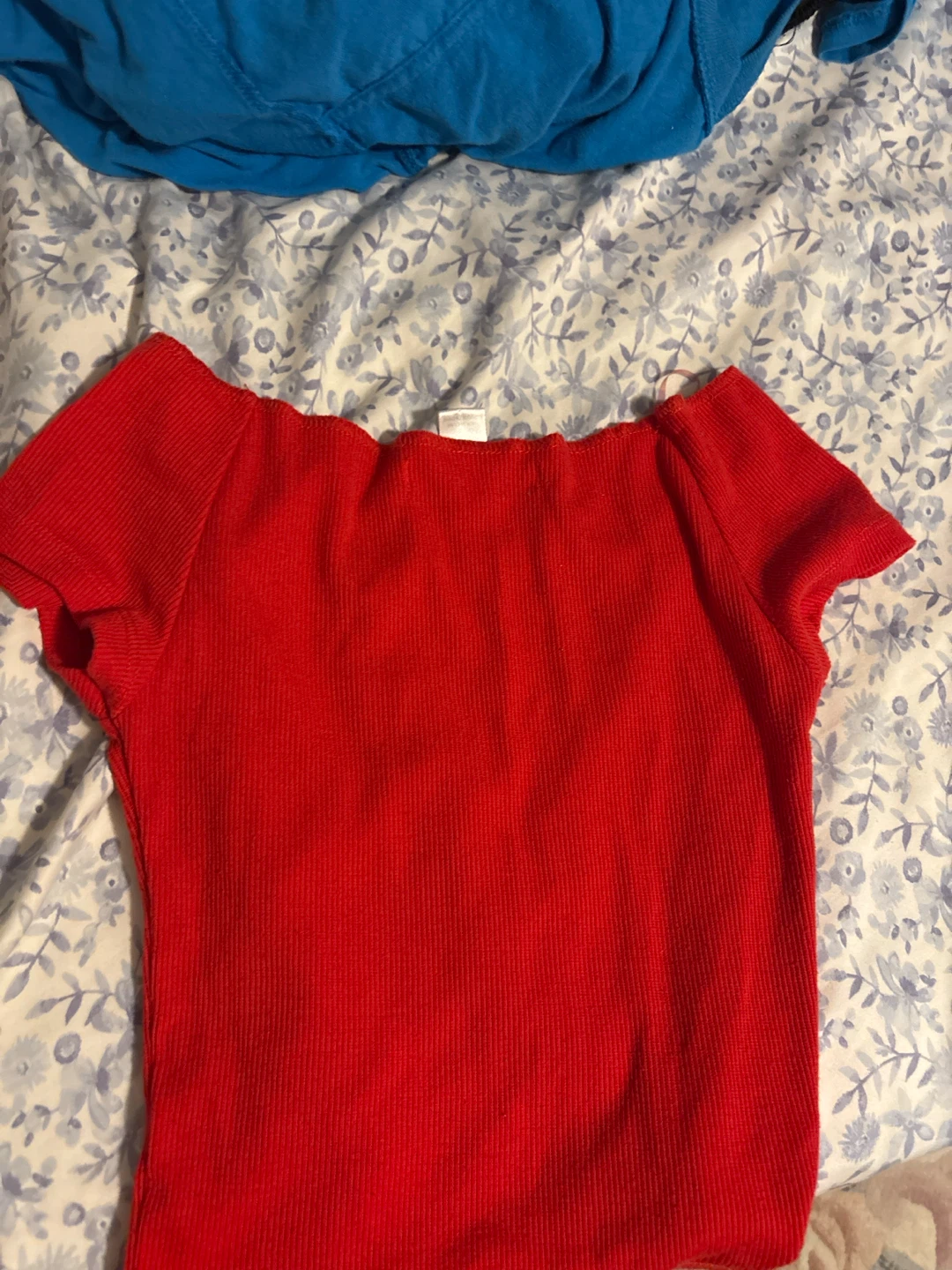Essentials Red Ribbed Top - photo 3