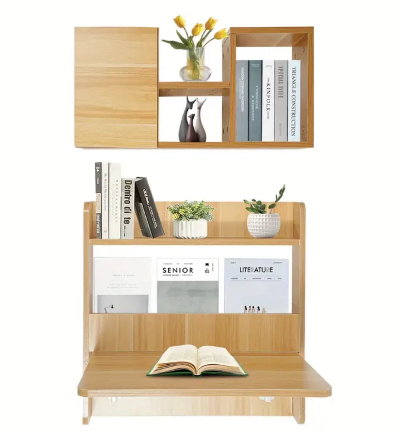 Wall Mounted Foldable Desk with Shelf - photo 4