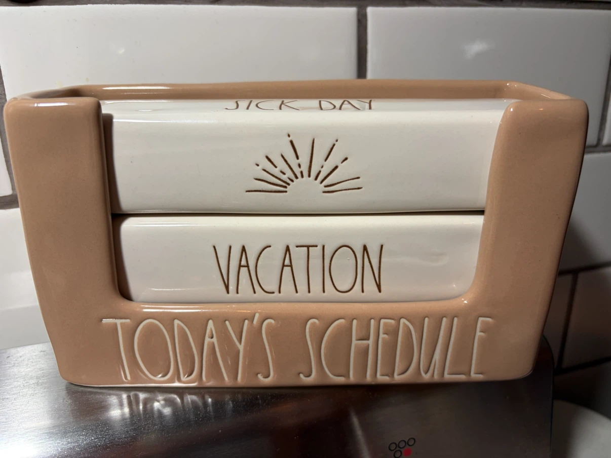 Rae Dunn Today’s Schedule Ceramic Desk Sign Block