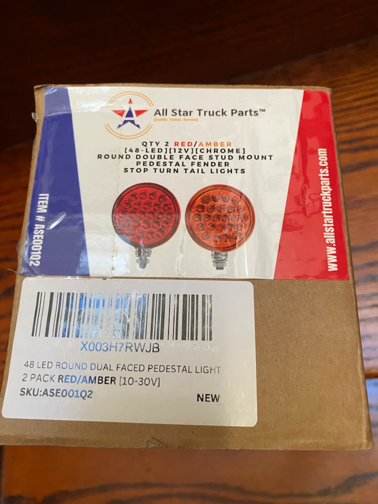All Star Truck Parts 2 Pack Red/Amber LED Pedestal Lights