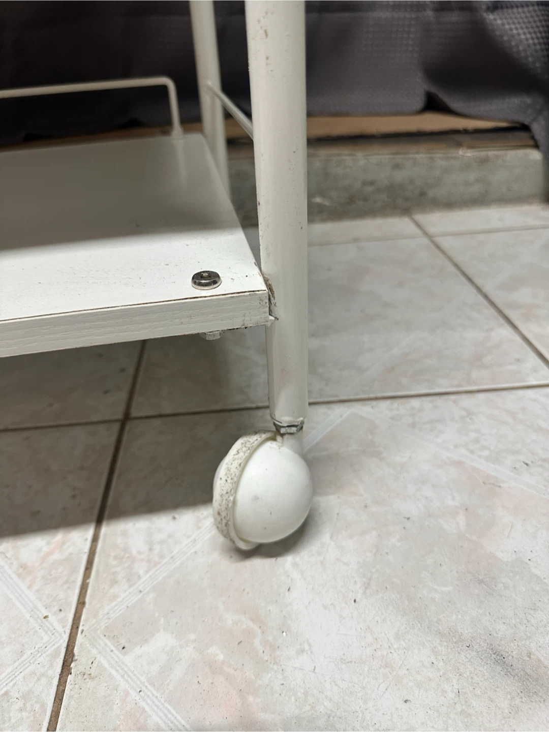 White Rolling Trolley with Drawer - photo 3