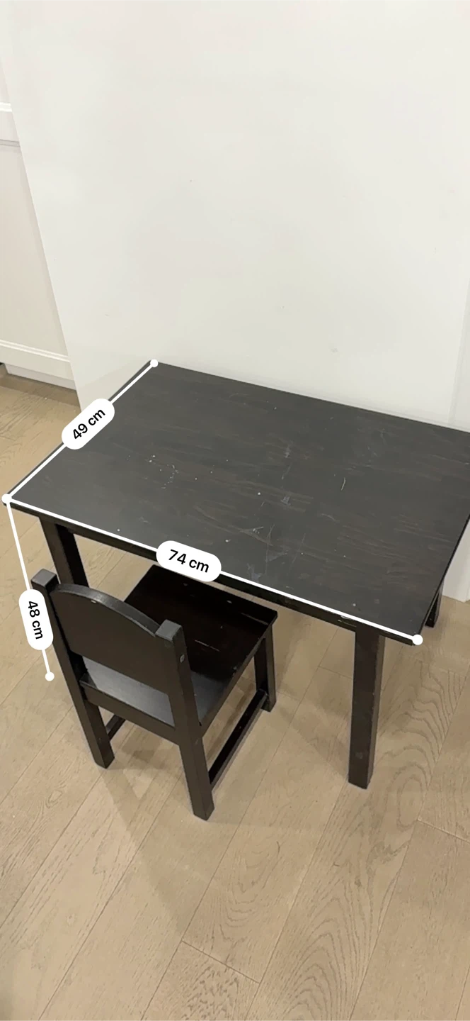 Black Kids Table and Chair Set - photo 3