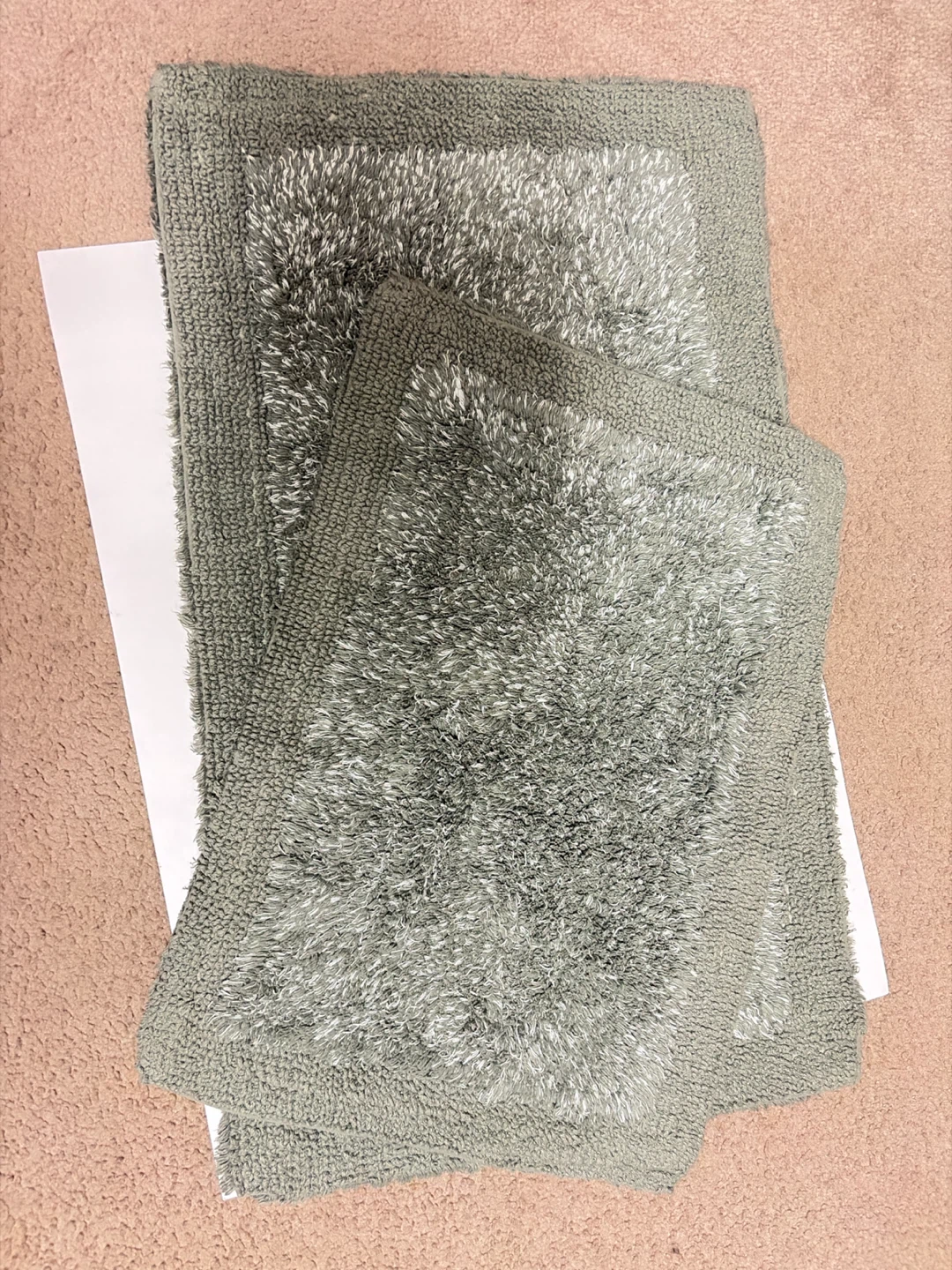 2 Piece Bath Mat Set - Green Shag