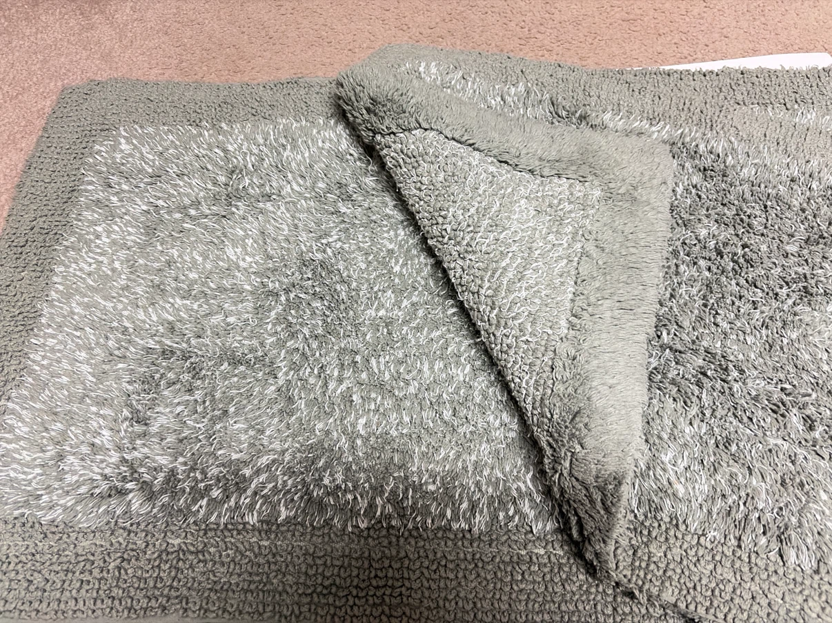 2 Piece Bath Mat Set - Green Shag - photo 2