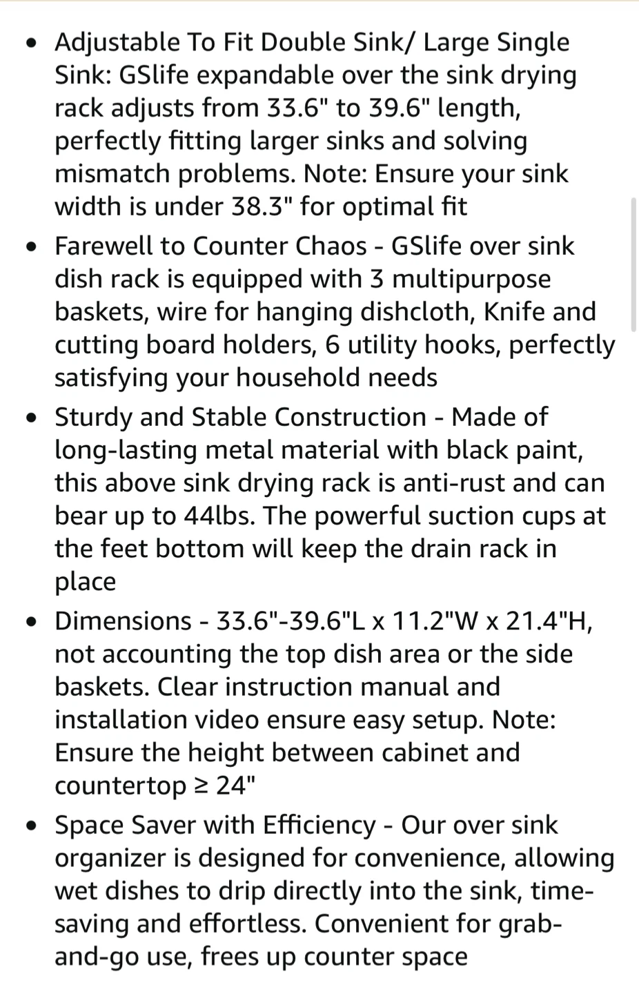 2 Tier Over Sink Dish Drying Rack - Black - photo 2