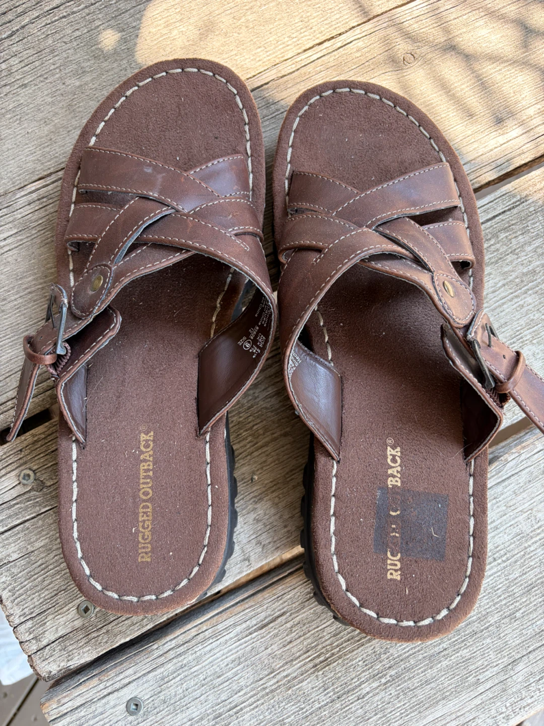 Rugged Outback Brown Leather Sandals