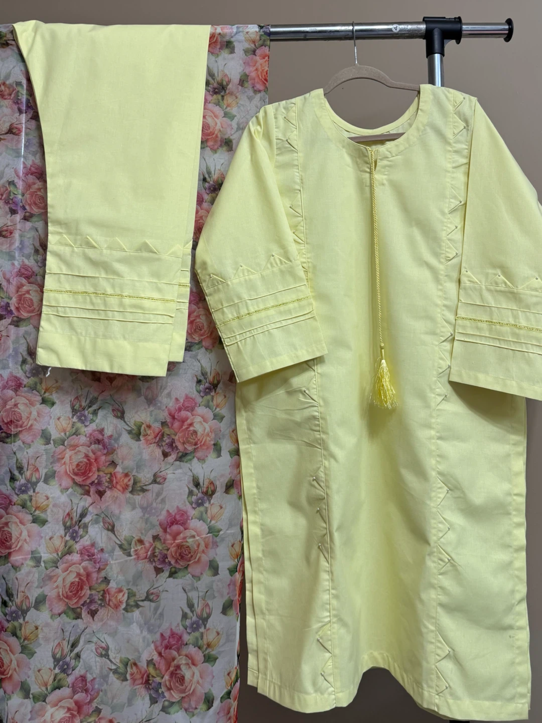 Cotton 3pc dress organza dupatta - photo 3