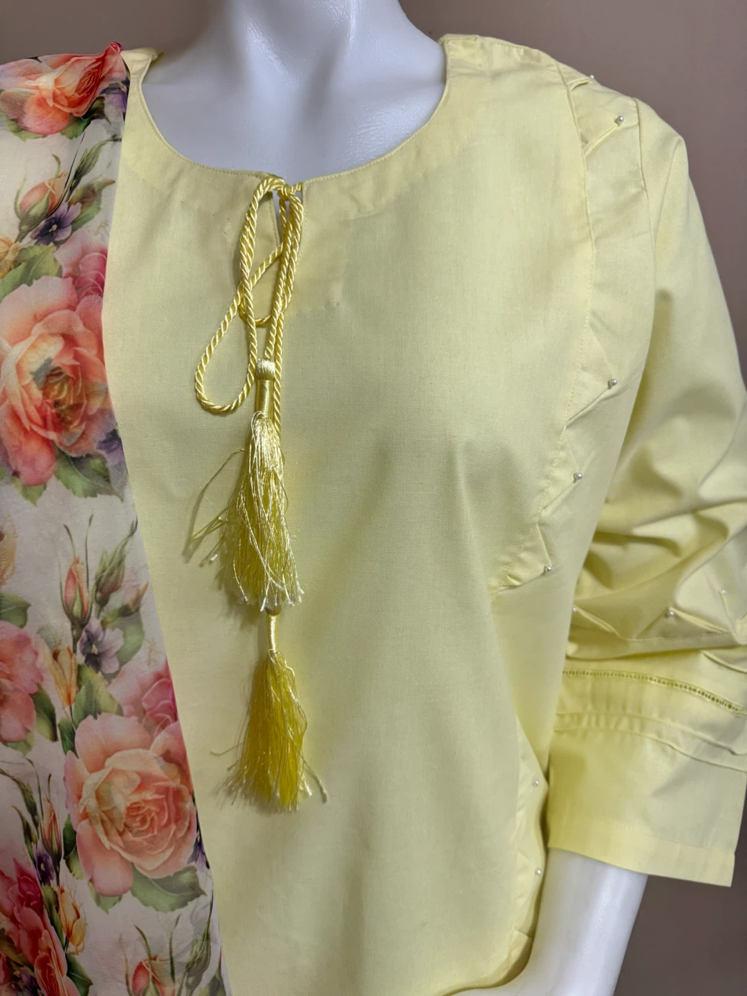 Cotton 3pc dress organza dupatta - photo 5