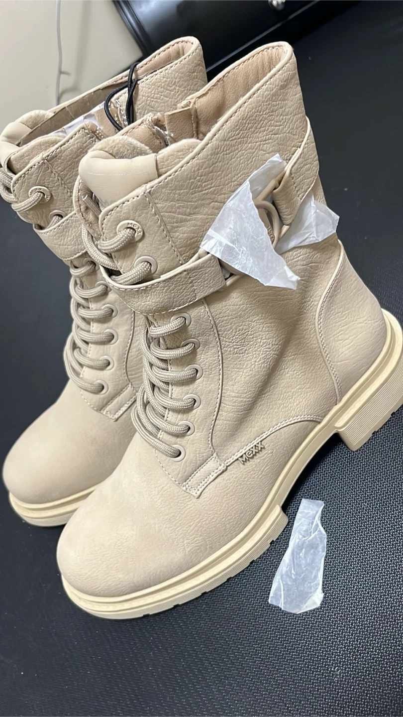 Size 7 MOXX Women's Beige Combat Boots - photo 3