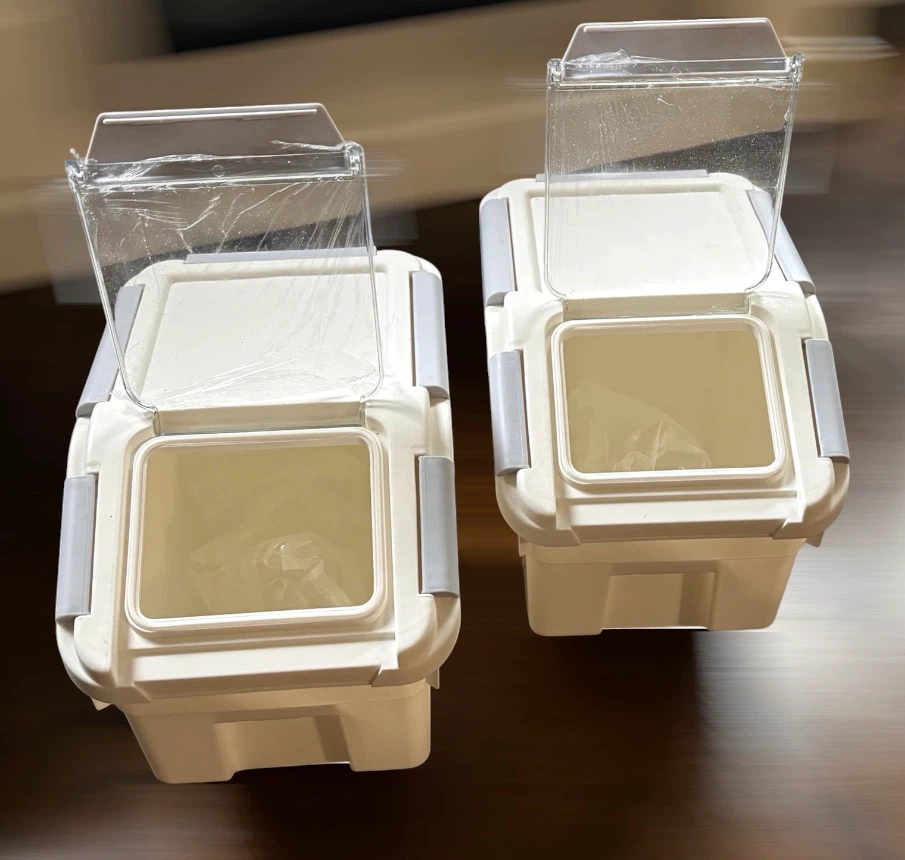 Set of 2 Rolling Plastic Pantry Storage Bins 15 L Each - photo 3