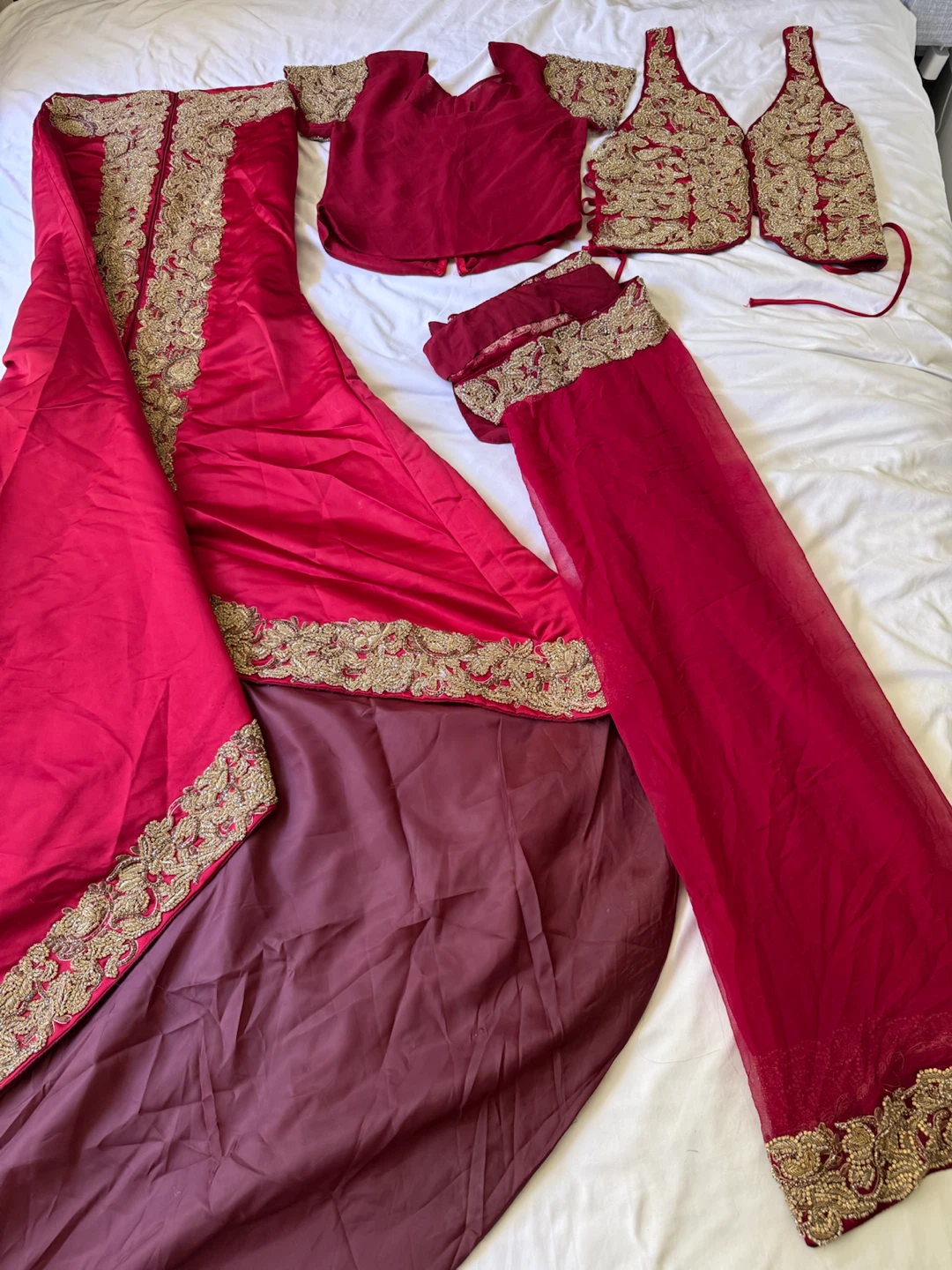 Red Embroidered Lehenga Choli Set - photo 2