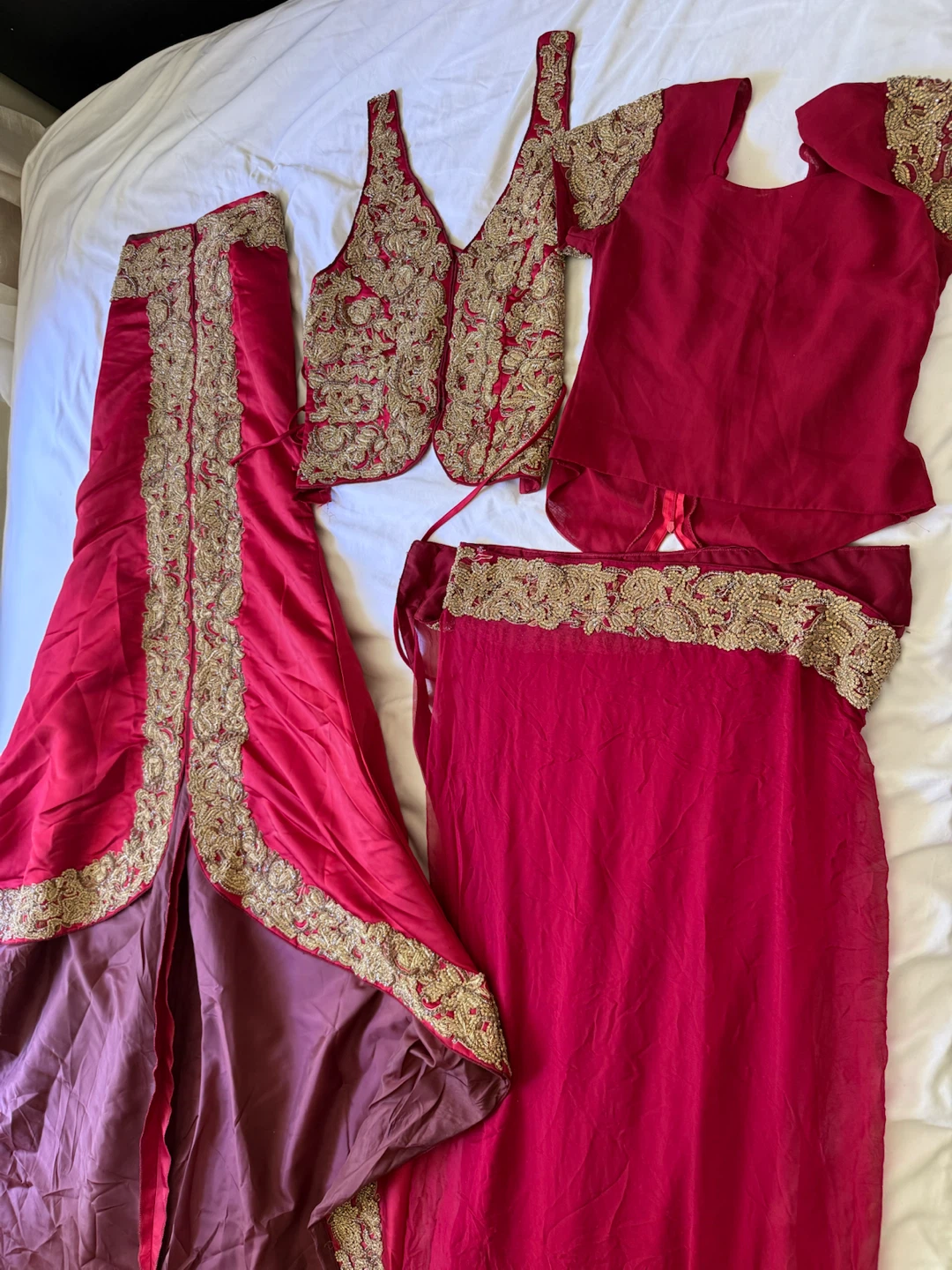 Red Embroidered Lehenga Choli Set - photo 4